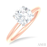 1/20 ctw Circular Shape Round Cut Diamond Semi Mount Engagement Ring in 14K Rose and White Gold